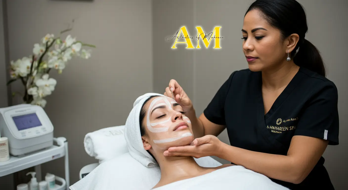 Aesthetician from Aesthetics by Mahreen Spa performing Classic Facial in studio in Amherst NY